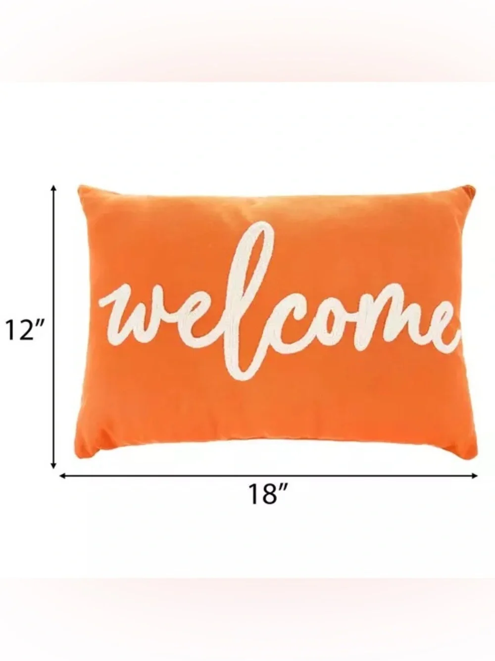 Orange & Brown Plaid Welcome Pillow